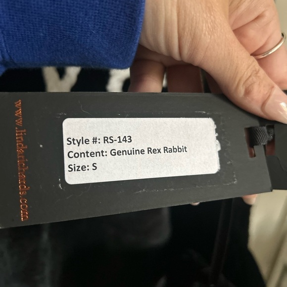 Linda Richard’s Luxury black rabbit fur LOVE sweatshirt size XS NWT - Picture 4 of 12